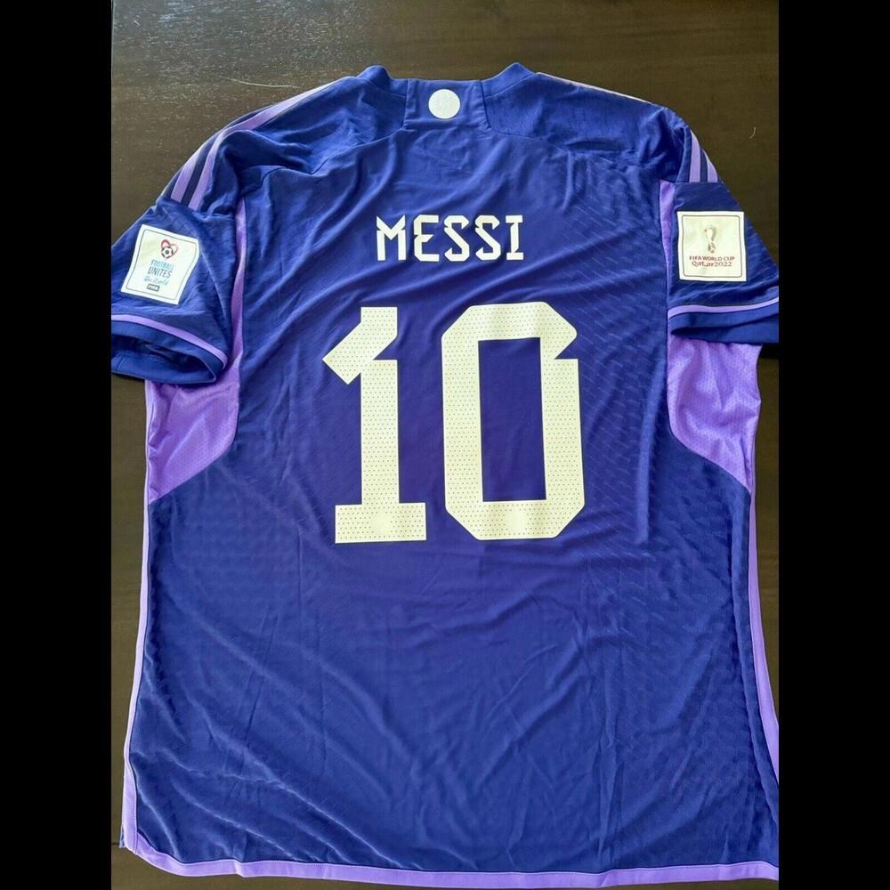 Qatar 2022 Argentina Authentic Away #10 Messi Large 2XL Issue Match Details - Picture 2 of 10